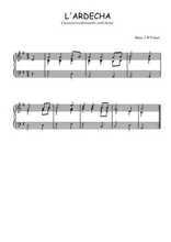 Téléchargez l'arrangement pour piano de la partition de L'Ardecha en PDF